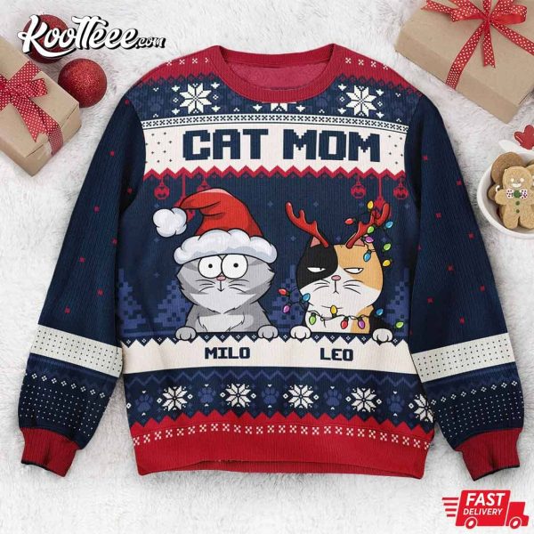 Meowy Catmas Christmas Personalized Cat Ugly Sweater