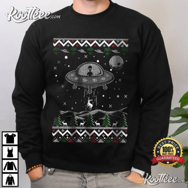 UFO Alien Spaceship Christmas T-Shirt