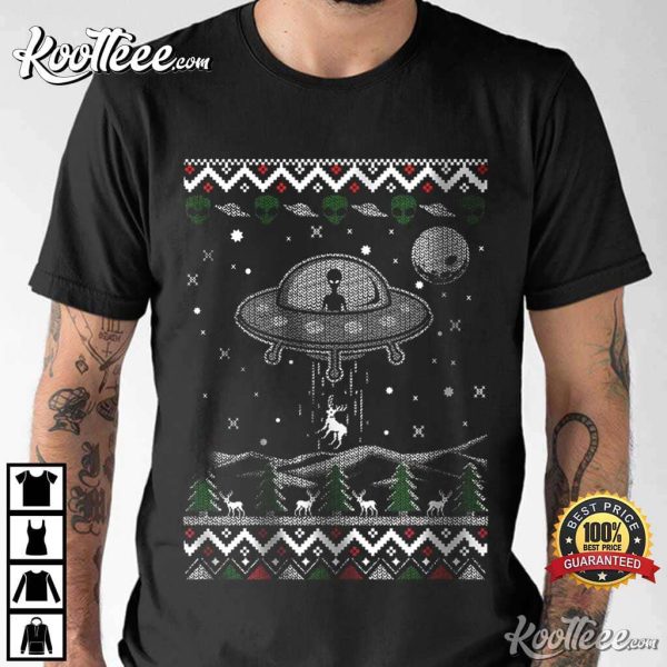 UFO Alien Spaceship Christmas T-Shirt