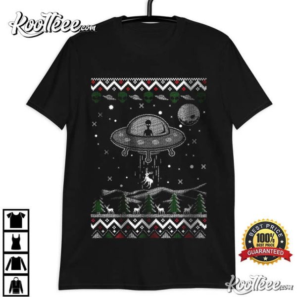 UFO Alien Spaceship Christmas T-Shirt