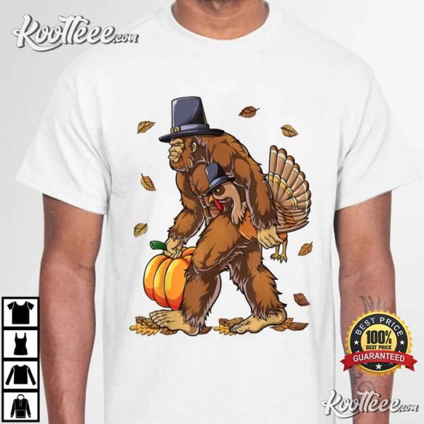 Bigfoot Thanksgiving Turkey T-Shirt