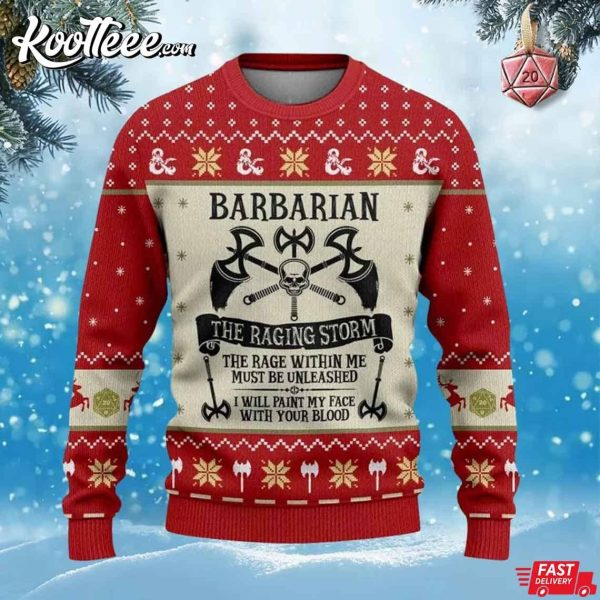Barbarian Dungeons And Dragons Ugly Sweater