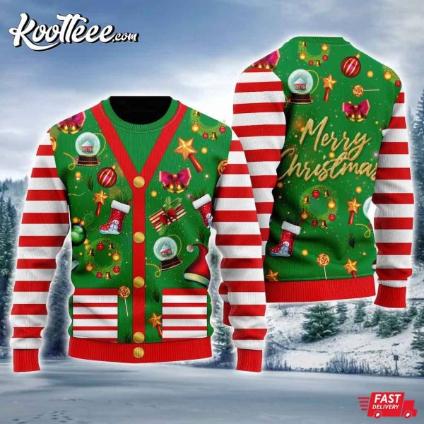 Christmas Candy Cardigan Style Ugly Sweater