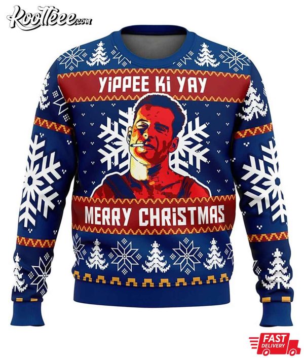 Die Hard Bruce Willis Christmas Movie Ugly Sweater