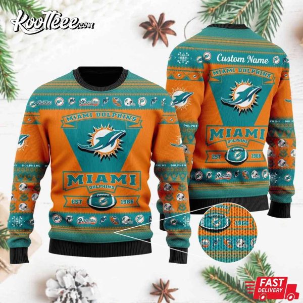 Miami Dolphins Football Team Custom Ugly Sweater