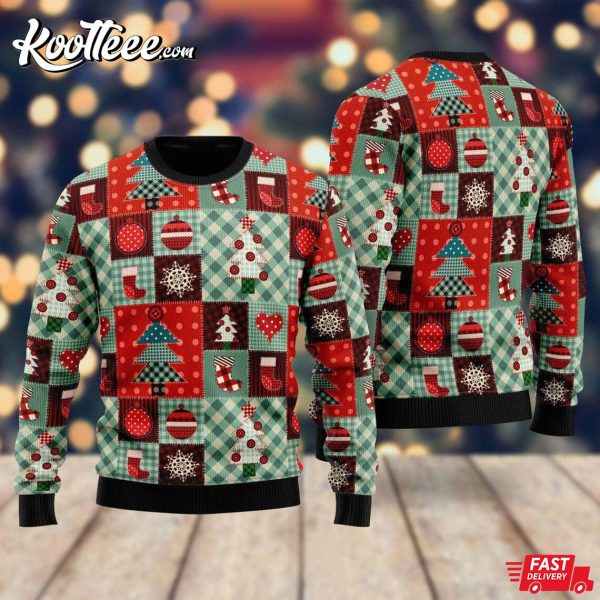 Patchwork Christmas Pattern Ugly Sweater