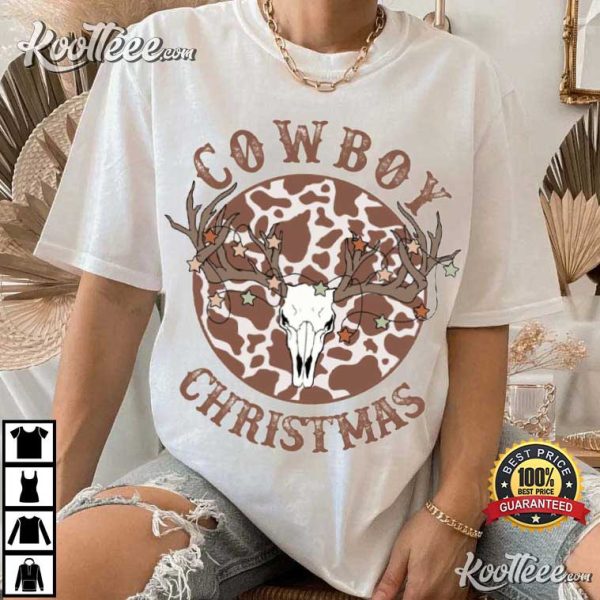 Cow Skull Cowboy  Western Christmas Gift T-Shirt