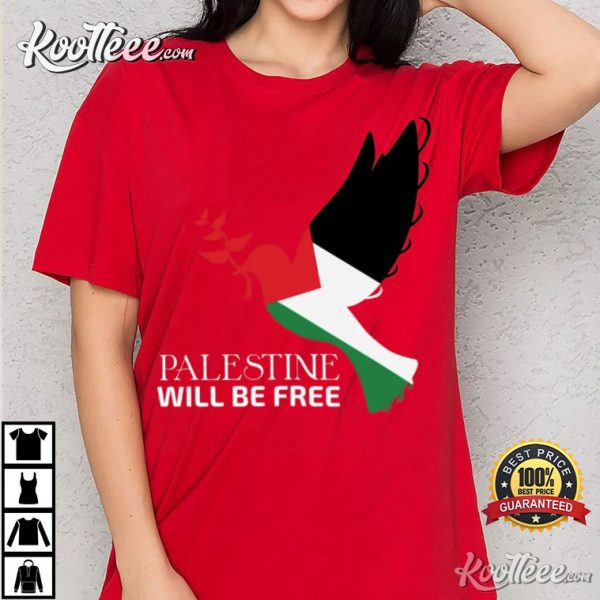 Palestine Will Be Free Dove Peace Symbol T-Shirt