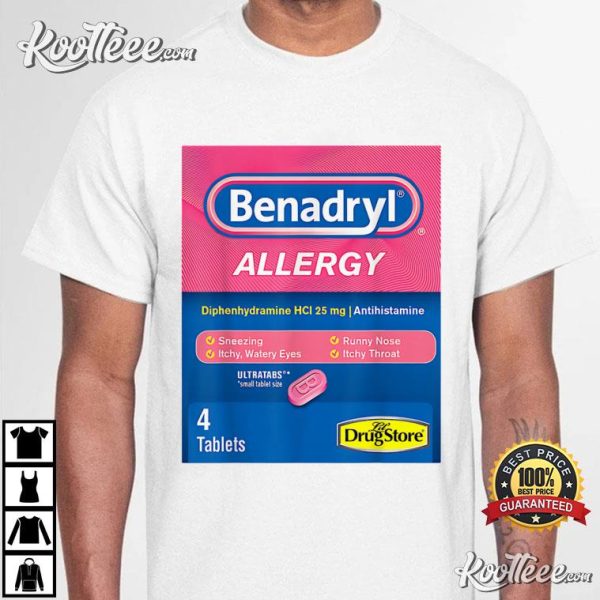 Pharmacy Halloween Benadryl Allergy Nurse T-Shirt