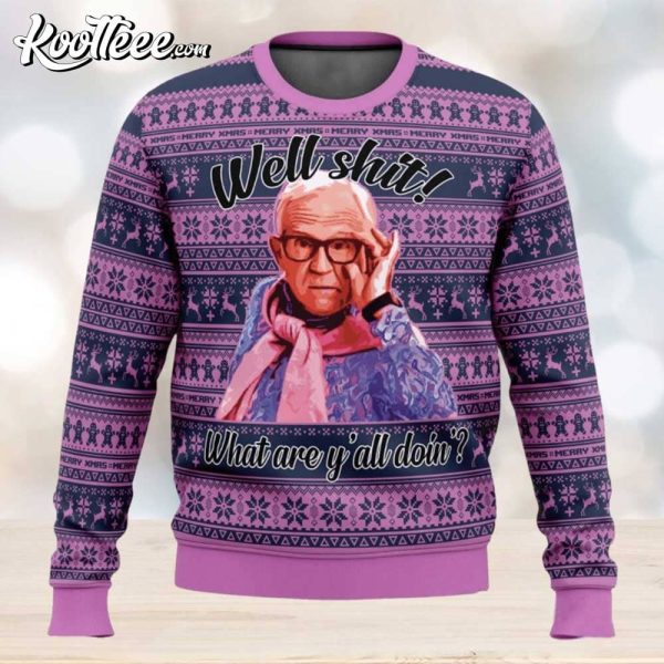 Leslie Jordan Well Shit Ugly Christmas Sweater