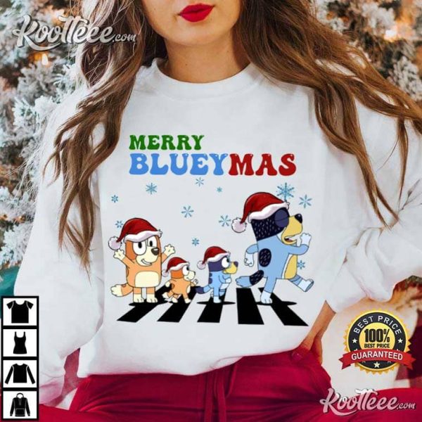 Bluey Family Abbey Road Christmas T-Shirt
