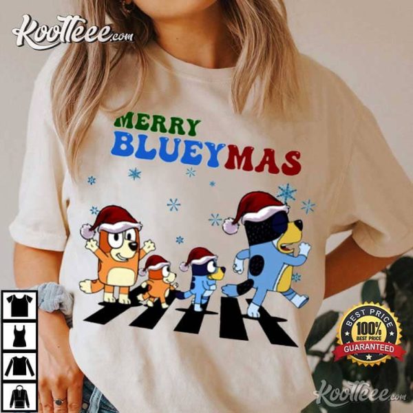 Bluey Family Abbey Road Christmas T-Shirt
