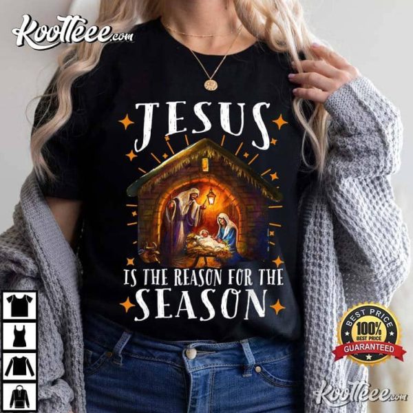 Christmas Nativity Jesus Is The Reason Manger T-Shirt