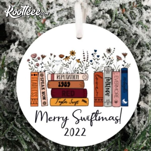 Taylor Swift Albums as Books Merry Swiftmas Ornament