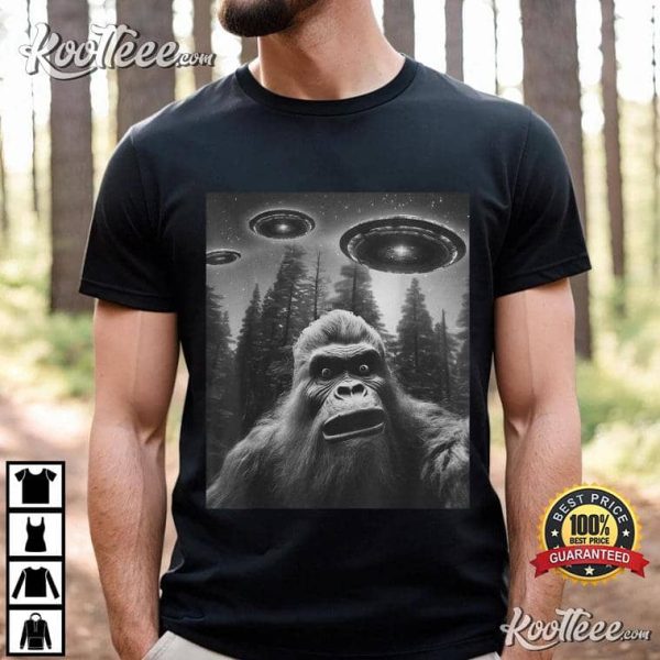 Bigfoot Sasquatch Alien UFO T-Shirt