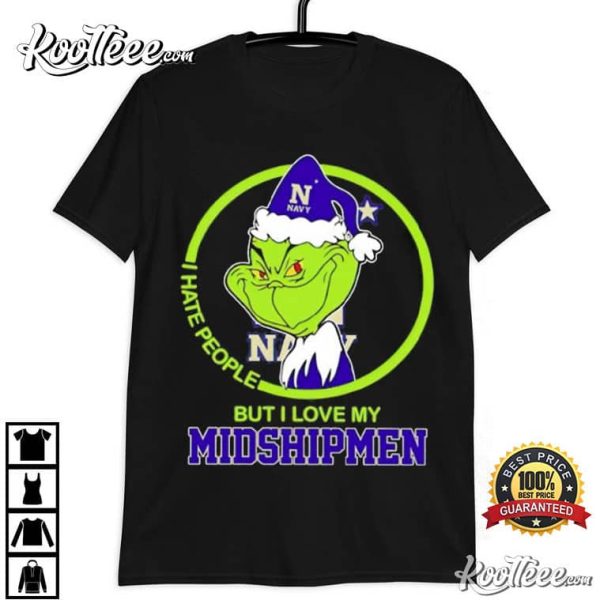 Grinch I Hate People But I Love My Navy Midshipmen T-Shirt