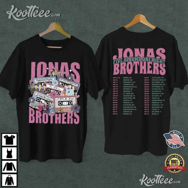 Jonas Brothers Five Albums One Night Tour Retro T-Shirt