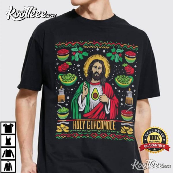 Funny Jesus Holy Guacamole Avocado Christmas T-Shirt
