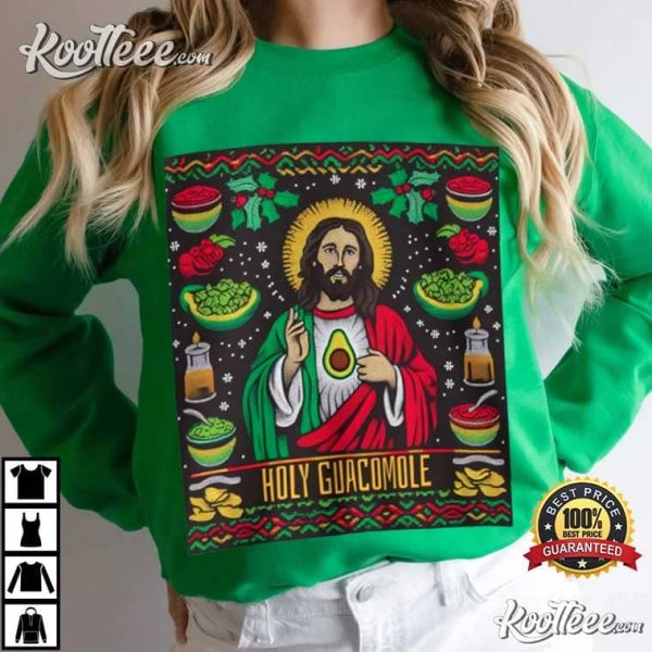 Funny Jesus Holy Guacamole Avocado Christmas T-Shirt