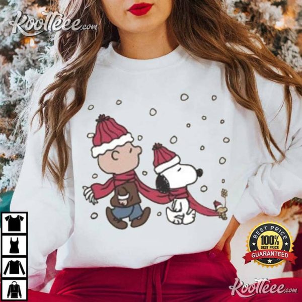 Charlie And Snoopy Peanuts Christmas T-Shirt