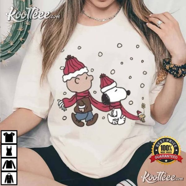Charlie And Snoopy Peanuts Christmas T-Shirt