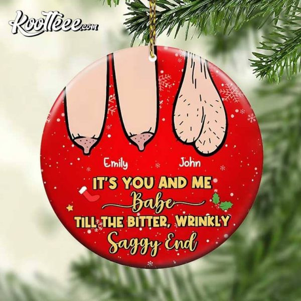 Personalized Saggy Funny Couple Christmas Gift Ornament