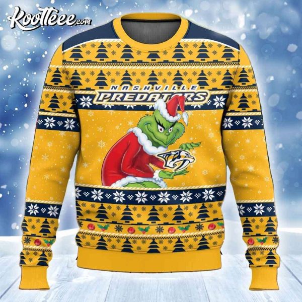 Nashville Predators Grinch NHL Ugly Christmas Sweater