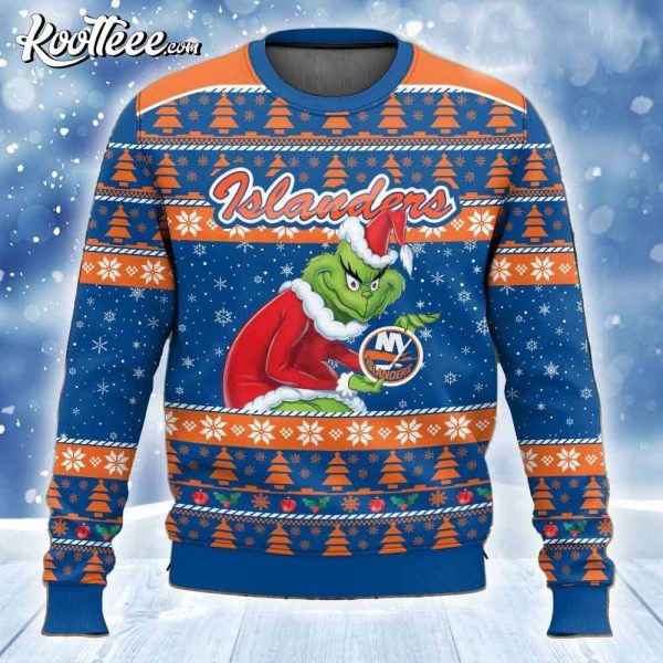 New York Islanders Grinch NHL Ugly Christmas Sweater