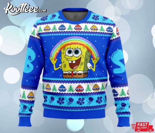 SpongeBob Rainbow Meme Ugly Sweater