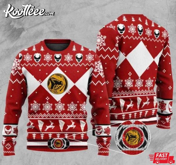 Red Ranger Power Rangers Ugly Christmas Sweater