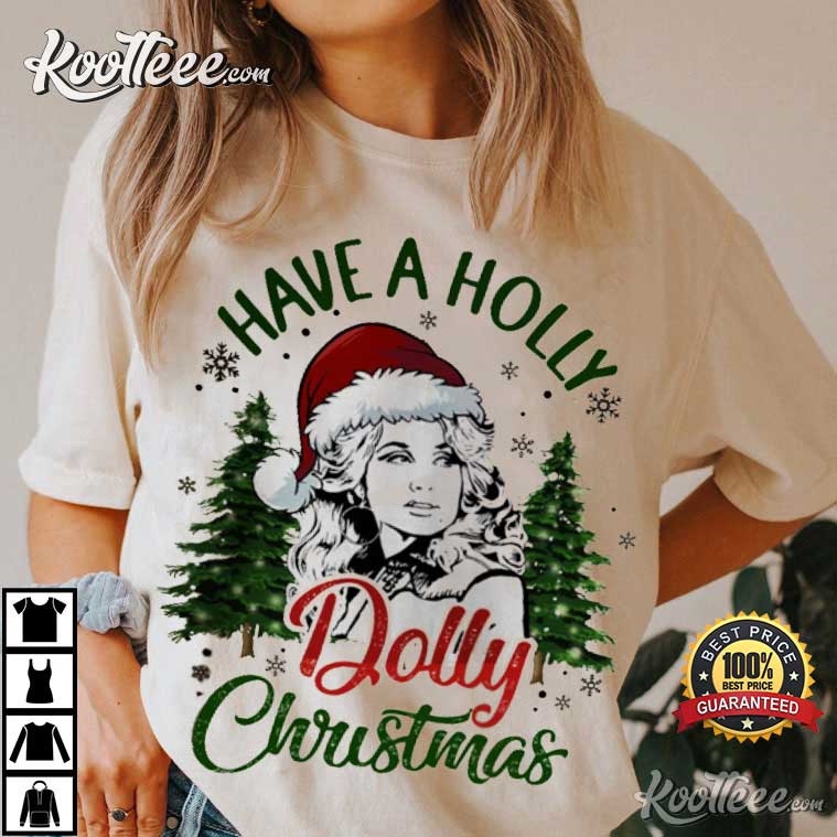 Dolly Parton Vintage Holly Dolly Christmas T Shirt (3)