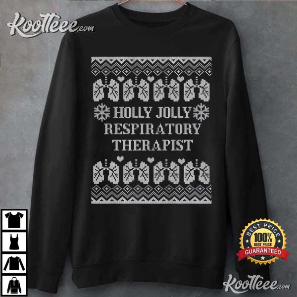 Respiratory Therapist Lungs RCP RRT Christmas T-Shirt