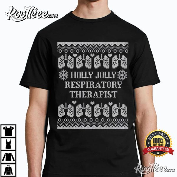 Respiratory Therapist Lungs RCP RRT Christmas T-Shirt