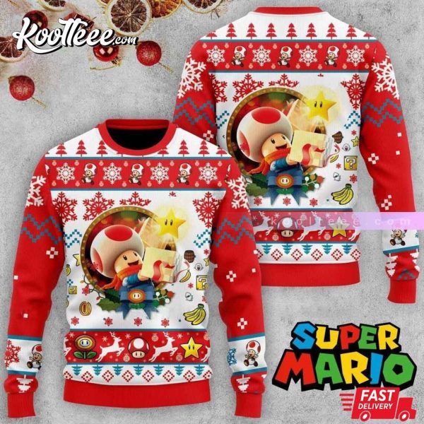 Super Mario Toad Ugly Christmas Sweater