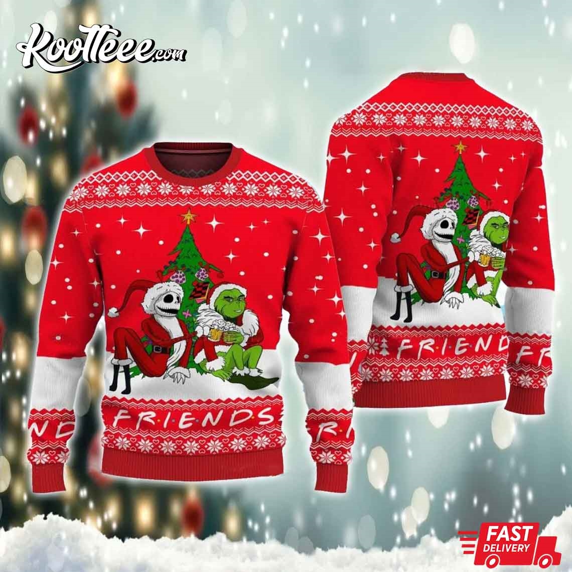 Grinch And Jack Skellington Christmas Ugly Sweater