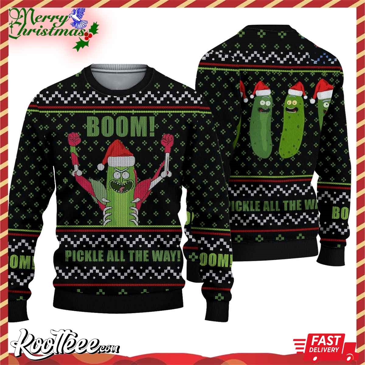 Pickle Rick, Rick And Morty Christmas Ugly Sweater