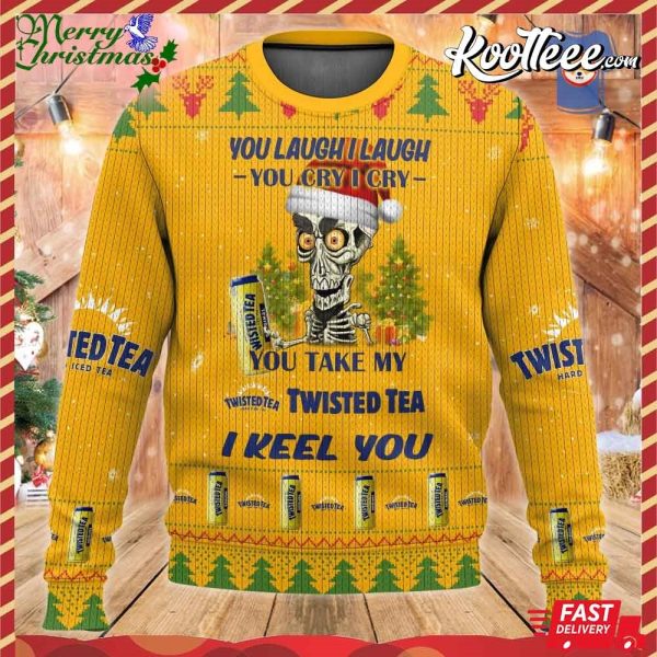Twisted Tea Funny Skeleton Christmas Ugly Sweater