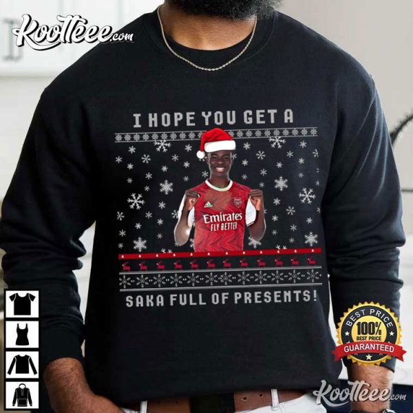 Bukayo Saka Arsenal Christmas T-Shirt
