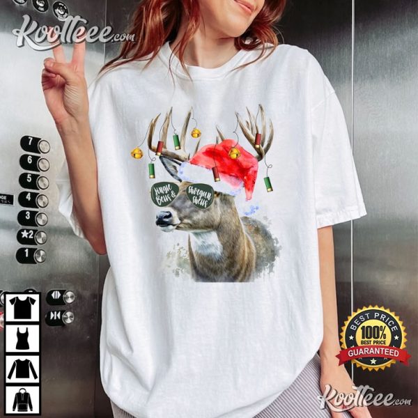 Deer Hunting Jingle Bells Shotgun Shells Christmas T-Shirt