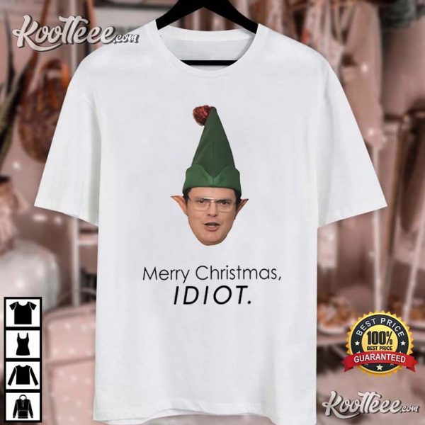 Dwight Schrute Merry Christmas Idiot T-Shirt