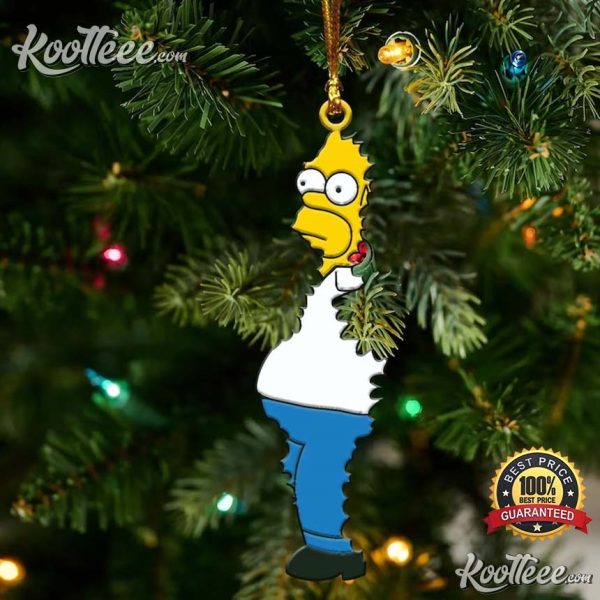 Homer Simpson Backs Into The Bushes Meme Ornament
