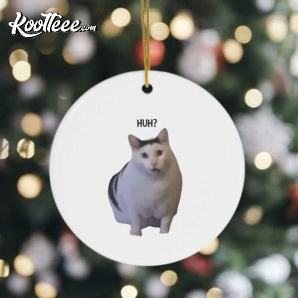 Huh Cat Meme Christmas Ornament