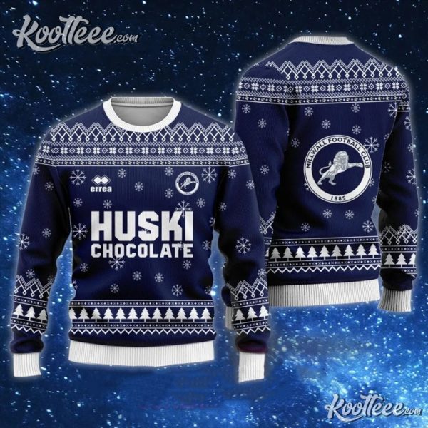 Millwall FC Huski Chocolate Ugly Christmas Sweater