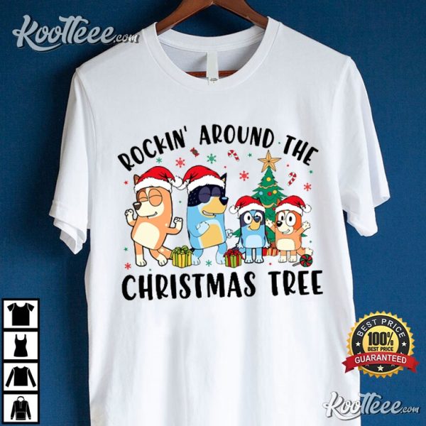 Bluey Rockin Around The Christmas Tree T-Shirt