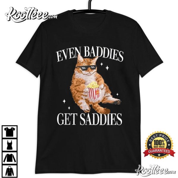 Even Baddies Get Saddies Cat Meme T-Shirt