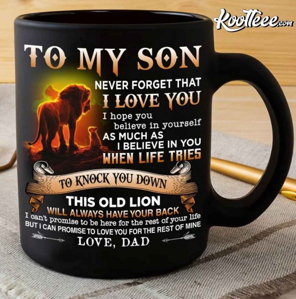 To my Son from Dad Lion Coffee Mug