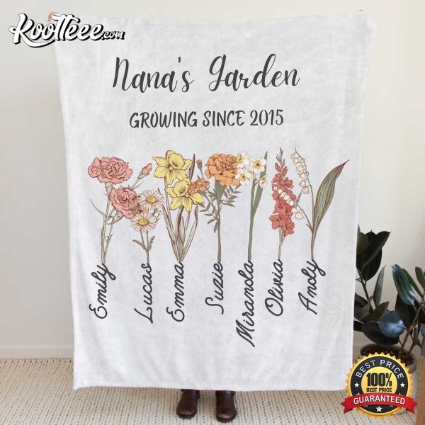 Custom Garden Floral Art Fleece Blanket