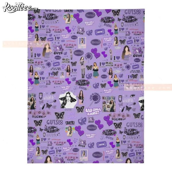 Olivia Rodrigo Guts Sour Bad Idea Fleece Blanket