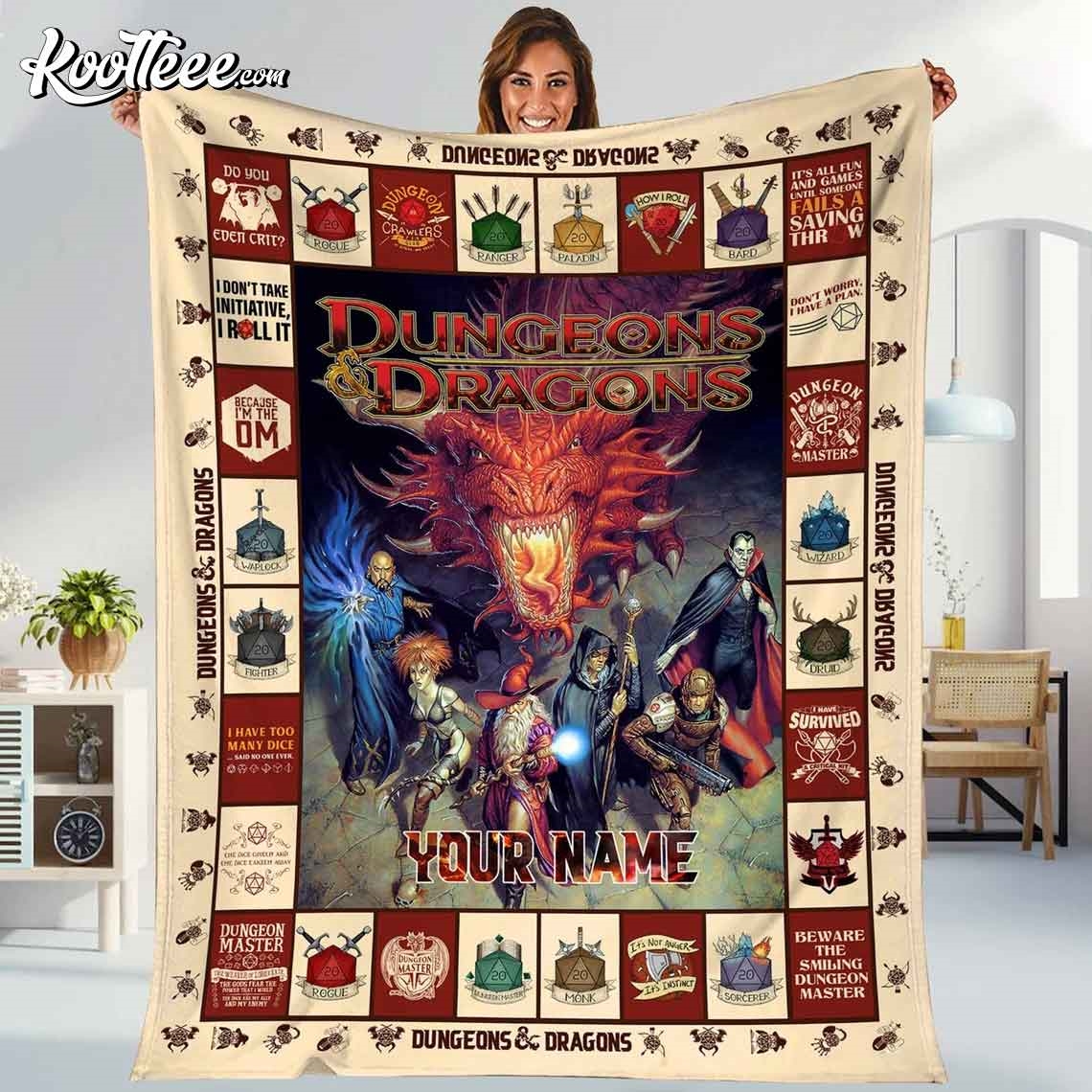 Dungeons And Dragons Too Many Dice Custom Name Blanket