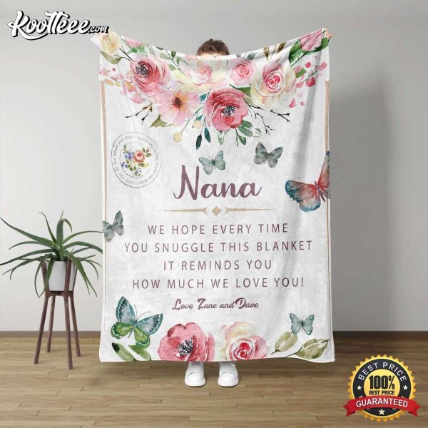 Nana Custom Name From Grandchild Fleece Blanket